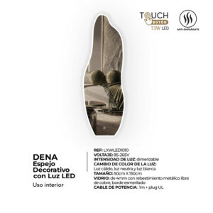 Espejo decorativo biselado con luz LED 5 Espejo decorativo biselado con luz LED